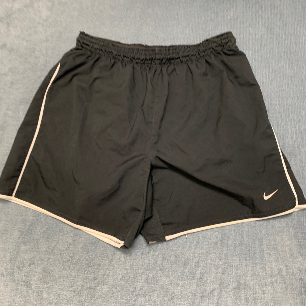 Nike Dri Fit Athletic Running Shorts Womens Medium Black Swoosh Logo Training